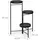 Relaxdays Blumenregal mit 3 runden Ablagen 65 x 44 x 44 cm Schwarz