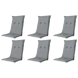 Madison 6x A046 Niederlehner Gartenstuhl Auflagen 105x50x8cm grau uni