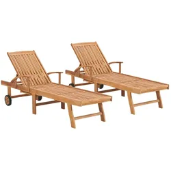 vidaXL Sonnenliegen 2 Stk. Massivholz Teak