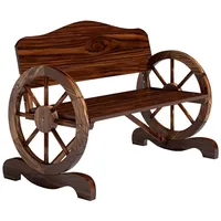 Outsunny Gartenbank Holz, 2-Sitzer Sitzbank mit Rücken- und Armlehnen,