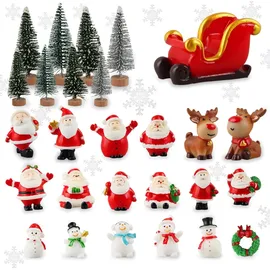 jenich Mini Weihnachtsfiguren 25 Stück gold/grün/rot/mehrfarbig