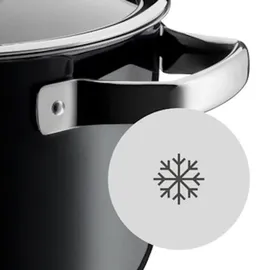 WMF Fusiontec Essential Kochtopf groß, 20 cm, Glasdeckel, Bratentopf Induktion, 2,4l, High-Tech Keramik, kratzfest, unbeschichtet, grau, Made in Germany