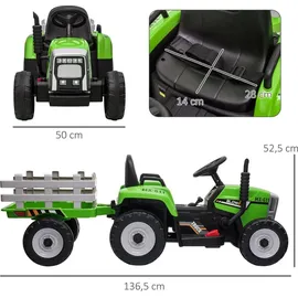 Homcom Kinder-Elektrotraktor Aufsitztraktor Grün (onesize)