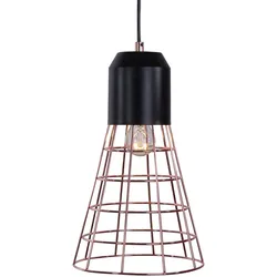 Käfig Hänge Decken Lampe Wohn Ess Zimmer Vintage Pendel Lampe kupfer im Set inkl. LED Leuchtmittel