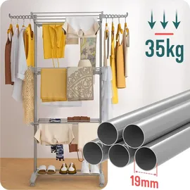 VOUNOT Wäscheständer Turm 1,73 m grau