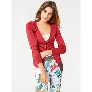 Heine Strickjacke HEINE, Damen, Gr. 42, orange (koralle), 100% Baumwolle, unifarben, Langarm, Strickjacken