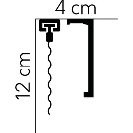 PROVISTON | Vorhangleiste Polystyrol 40 x 120 x 2000 mm Weiß Stuckleiste Indirekte Beleuchtung