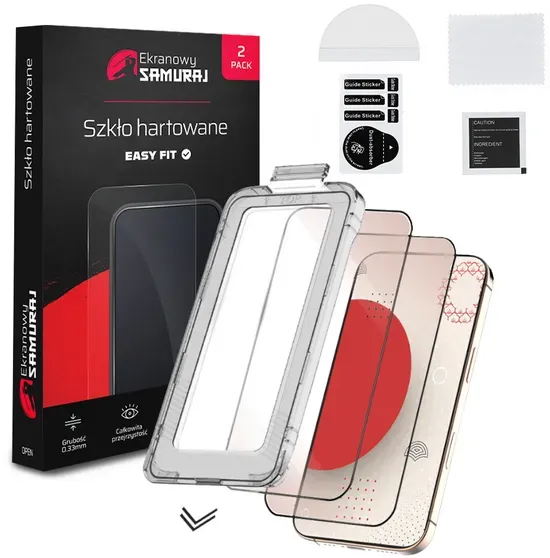Neue gehärtete Glas Bildschirm-Samurai für Apple iPhone 17 Pro Max mit Easy Fit Rahmen | 2-Pack
