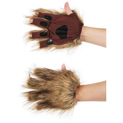 Elope Kostüm Nagetier Handschuhe, Fingerhandschuhe als Ergänzung für pelzige Tierkostüme braun