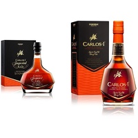 Carlos I Imperial X.O. 40% vol. – Hochwertiger Brandy Solera Gran Reserva mit Geschenkpackung aus dem Hause Osborne (1 x 0,7l) & Carlos I 40% vol. – Hochwertiger Brandy Solera Gran Reserva (1 x 0,7l)