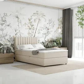 panda möbel Boxspringbett Everest, mit Topper - Beige,
