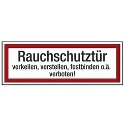 LimarLite Feuerwehrzeichen Textschild »Rauchschutztür verkeilen, verstellen, festbinden o., 21x7.4 cm
