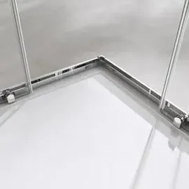 SoGood doporro Eckdusche mit Schiebetür rechts 80 x 190 cm Silber/Transparent 6mm ESG-Glas