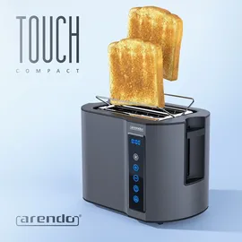 Arendo Toaster Kurzschlitz, Brötchenaufsatz, Wärmeisoliertes Gehäuse, Display, Touch