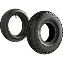Wiltec Reifen für Aufsitzmäher 11x4.10/3.50-5 4pr mit Schlauch Winkelventil Komplettrad