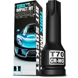 KIRXST Kraft Torx Bit Einsatz 1/2 Zoll Antriebs, T70 Torx Nuss Bit Set Steckschlüsse, für Schraubarbeiten an Autos, Motorrädern und Fahrrädern
