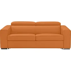 Schlafsofa EGOITALIANO "Cabiria, Design und super Sitz- und Liegekomfort", orange, B:226cm H:97cm T:103cm, Sofas, Sofa inkl. Schlaffunktion, Kopfteile verstellbar, mit Metallfüßen