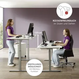 Innostyle Schreibtisch elektrisch Santorin Dekor Weiß / Silber