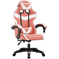 Hti-Living Gaming Stuhl Pink/Weiß Drehstuhl