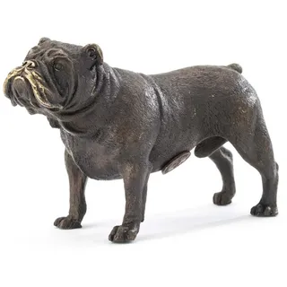 Aubaho Dekoobjekt Bronze Bulldogge Hund Dogge Figur Skulptur Mops Bronzeskulptur antik S