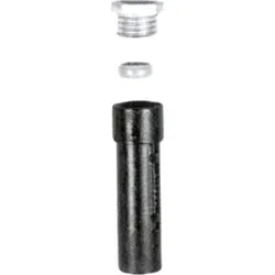 Schake Bodenhülse aus Grauguß + Gewinde, Spannring, 300mm lang für 48mm Ø