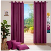 heimtexland Vorhang heimtexland ® Deko Vorhang Baumwolle Dekoschal Blickdicht Einfarbig (1 St), Ösen, blickdicht, Baumwoll-Gemisch, blickdicht lila 140 cm x 225 cm