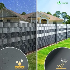 VOUNOT Sichtschutzstreifen 140 x 19 cm grau PVC 80 St.