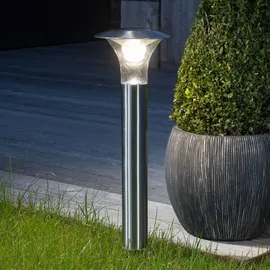 LINDBY Solarleuchte Edelstahl 66 cm 1er Set grau