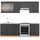 Vicco Küchenzeile Fame-Line 240 cm Anthrazit Landhaus/Goldkraft Eiche