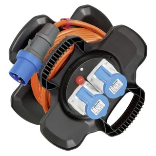 Brennenstuhl Gummi-Kabelhaspel X-Gum, CEE 230V/16A auf 2x CEE 230V/16A, 10m, H07RN-F 3G2,5