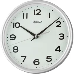 Seiko QXA836S Wand- und Tischuhr Quarz mit Leisegang Silberfarben