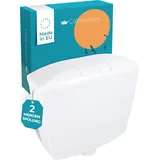 Calmwaters Aufputz Spülkasten WC wassersparend 2-Mengen-Spülung Weiß