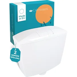 Calmwaters Aufputz Spülkasten WC wassersparend 2-Mengen-Spülung Weiß