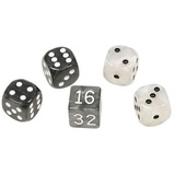 Philos 4111 - Würfel-Set für Backgammon, Kunststoff, schwarz/weiß, 16mm, 4 Würfel/1 Doppler