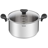 Tefal Dutch Oven 24 cm (5,3 l) + Glasdeckel, alle Wärmequellen einschließlich Induktion, Premium-Edelstahl, 10 Jahre Garantie, Köcheln, Kochen, Primär E3084604