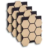 Homestyle4u Akustikpaneel Holz Braun Grau 4 St. 76 x 62 cm