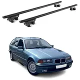 Aurilis OMAC Dachträger Gepäckträger für BMW 3er Touring E36 E91 1994-2012 Alu Schwarz 2x ABE (2-St), Wasserbeständig,Abnehmbar,Multifunktional,Leichtgewichtig schwarz