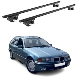 Aurilis OMAC Dachträger Gepäckträger für BMW 3er Touring E36 E91 1994-2012 Alu Schwarz 2x ABE (2-St), Wasserbeständig,Abnehmbar,Multifunktional,Leichtgewichtig schwarz