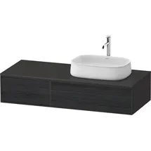 Duravit Zencha Konsolenwaschtischunterbau, 1300x550mm, 2 Auszüge, 1 Ausschnitt rechts, ZE4817016800000, Farbe: Front: Eiche schwarz