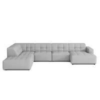 Emoebel24 Ecksofa U-form Links  364x262x70 cm modular Sofa Bergi grau - Grau