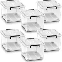 tillvex Aufbewahrungsbox 13 l 6-tlg. transparent/schwarz