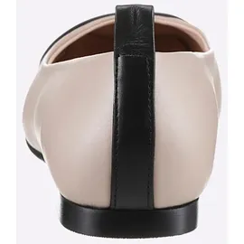 Heine Ballerina HEINE, Damen, Gr. 42, beige (sand, schwarz), Glattleder, Lackleder, Leder, Rindsleder, Schuhe Ballerina