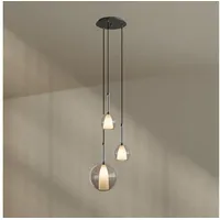 s.luce Belluna 3-flg. Ø 40 cm rund schwarz Glas