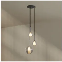 s.luce Belluna 3-flg. Ø 40 cm rund schwarz Glas