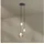 s.luce Belluna 3-flg. Ø 40 cm rund schwarz Glas