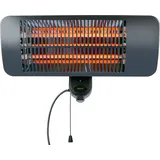 alpina Infrarotheizung Hängend Heizstrahler Terrasse 2000W 3 Heizstufen - Spritzwassergeschützter Terrassenheizer IP34 mit Infrarotlampe - Terras... - Schwarz