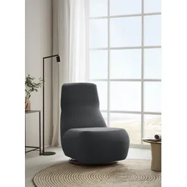 Home Affaire Relaxsessel HOME AFFAIRE "Emberson Sessel, Rückenlehne hochklappbar, Drehsessel", grau (dunkelgrau), B:68cm H:67cm T:88cm, 92% Polyester, 8% Nylon, Sessel, Relaxsessel, Rückenverstellung, Drehfunktion, wahlweise auch Swivel (Wipp) Funktion