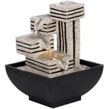 Uziqueif 4-stufiger Entspannungs Tischbrunnen, Zimmerbrunnen Zen Wasserbrunnen Wasserfall mit Beleuchtung, beruhigender Klang für Gelegenheiten Schlafzimmer Wohnzimmer Studie, Harz,13x13x18cm