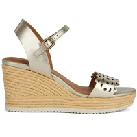 GEOX Ponza A Wedge Sandal, LT Gold, 40