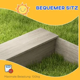 Outsunny Holzsandkasten mit Küchenelementen grau